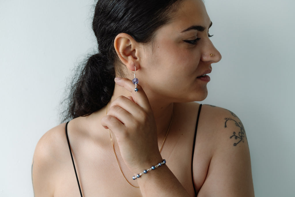 Pearly blues bracelet